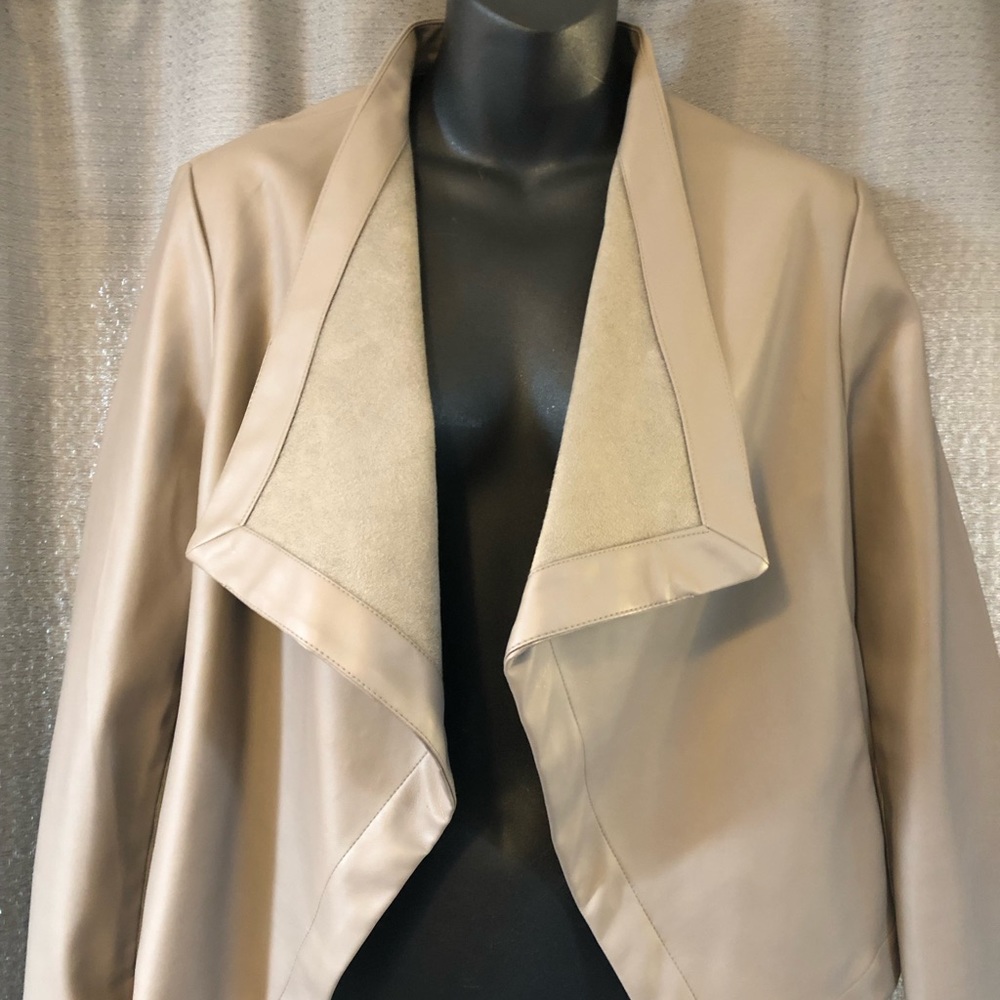 BB Dakota Faux Leather open front jacket